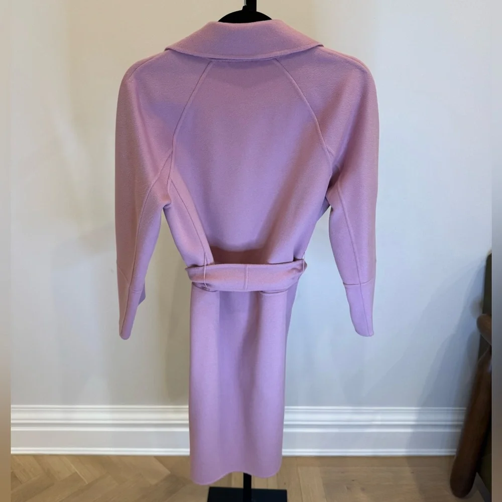S’ Max Mara 100% Wool Coat Women’s Pink Belted USA 2/I 36 - Picture 5 of 10